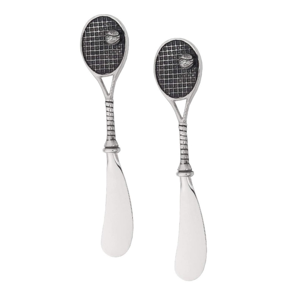 Tennis Racquet Cheese Spreader Set, Zinc Alloy Butter Spreaders with Decorative